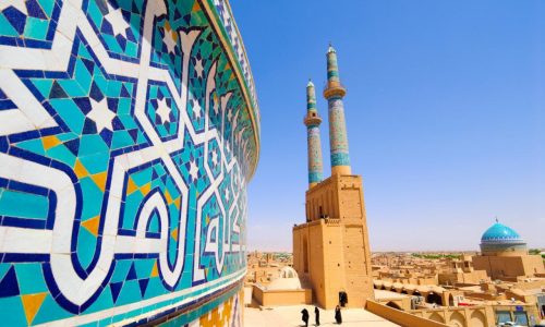In Yazd city tour you will visit Jame mosque of Yazd